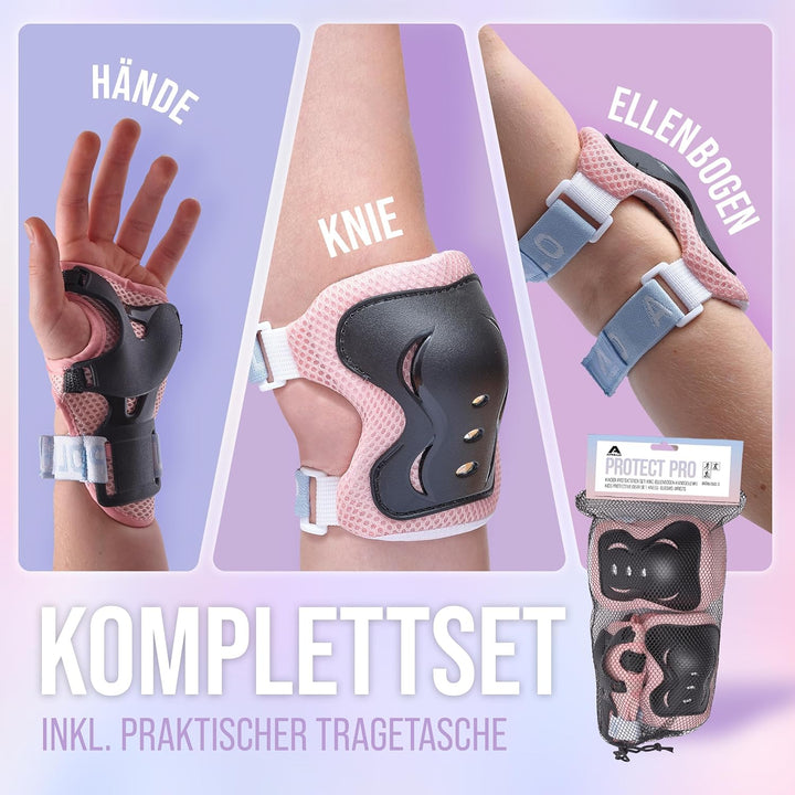 Apollo Schoner Set für Kinder, Knie und Ellenbogenschützer Kinder und für Handgelenk, Protektoren Ki