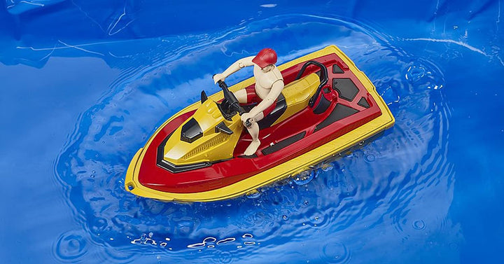 bruder 62780 - Bworld Life Guard Station mit Quad & Personal Water Craft - 1:16 Rettungsschwimmerin