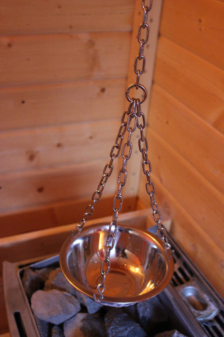Sauna Hängeschale/Verdampferschale aus Edelstahl für Sauna/Infrarotkabine/Sanarium - Aufguss 20cm (B