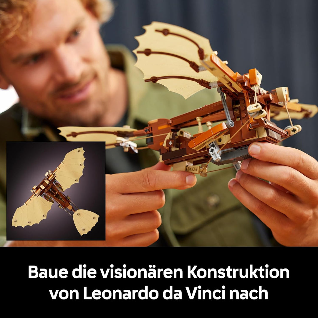 LEGO Icons Leonardo da Vincis Fluggerät mit schlagenden Flügeln - Inklusive Minifigur & Ständer - Ba