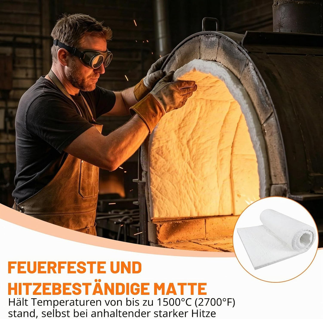 Keramikfaser Isolierdecke, 61 x 40 x 2.54 cm Keramikfasermatte, Feuerfeste Isolierdecke Isoliermatte