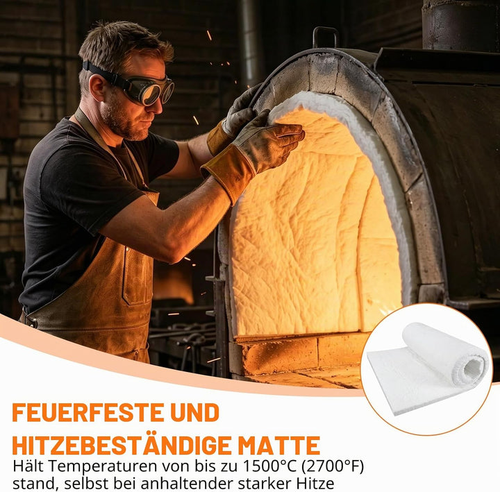 Keramikfaser Isolierdecke, 61 x 40 x 2.54 cm Keramikfasermatte, Feuerfeste Isolierdecke Isoliermatte