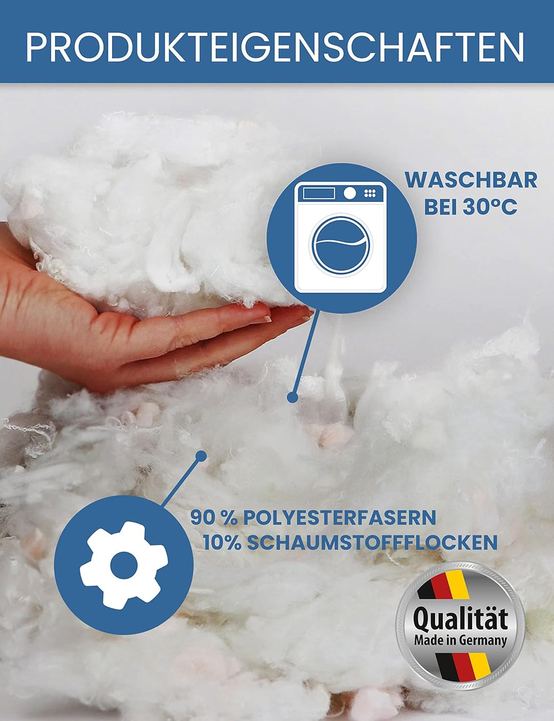 Primaflor - Ideen in Textil 4 kg Füllmaterial Polyesterfasergemisch Watte Kissenfüllung Bastelwatte,