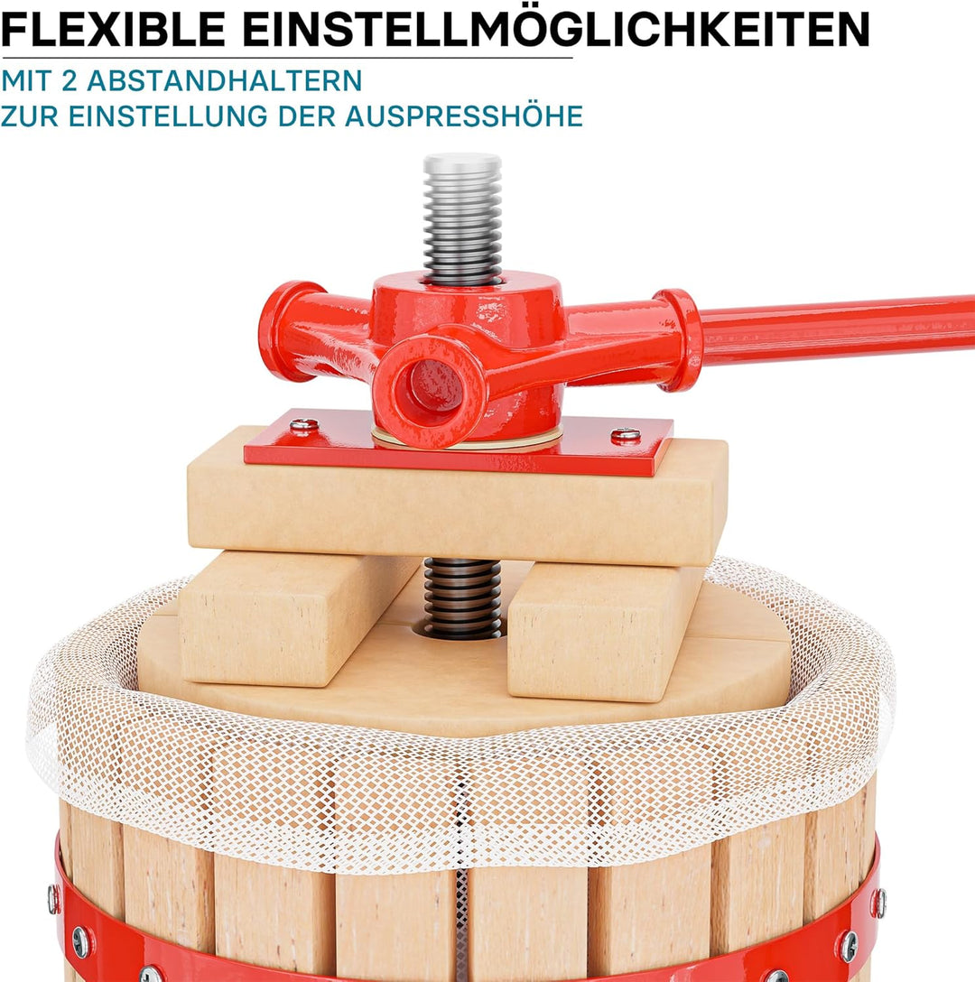 Wiltec 6L Obstpresse incl. Presstuch Maischepresse Weinpresse Apfelpresse Fruchtpresse