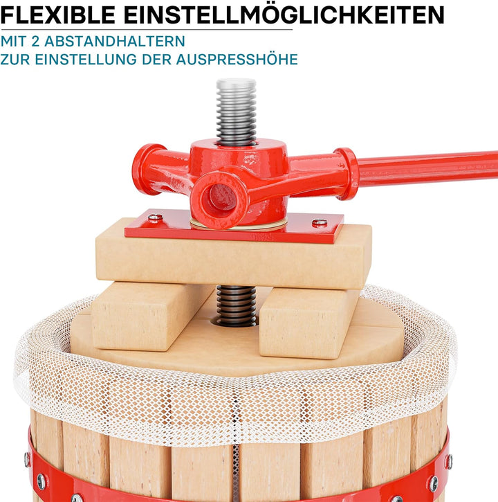 Wiltec 6L Obstpresse incl. Presstuch Maischepresse Weinpresse Apfelpresse Fruchtpresse