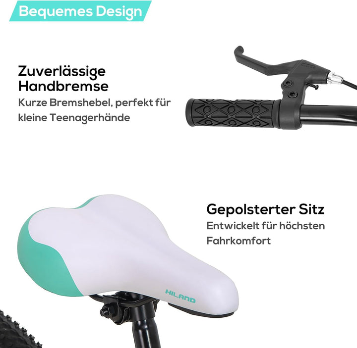 Hiland 20 Zoll Mountainbike für Kinder, Kinderfahrräder für Jungen und Mädchen, mehrere Farben Mintg