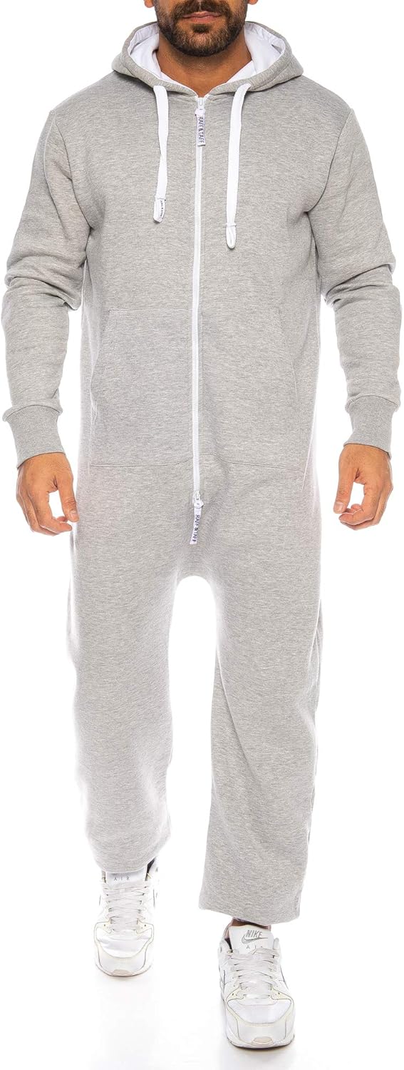Raff & Taff Herren Jumpsuit Overall Trainingsanzug Fitnessbekleidung onesie Ganzkörperanzug Basic un