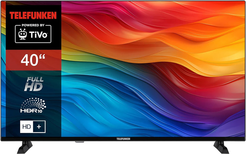 Telefunken Fernseher 40 Zoll Smart TV powered by TiVo (Full HD, HDR, Triple-Tuner, 6 Monate HD+ inkl