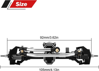 INJORA 40g ProSteer Doppelgelenk Vorderachse für 1/24 RC Crawler Axial SCX24 Upgrade, Vorder