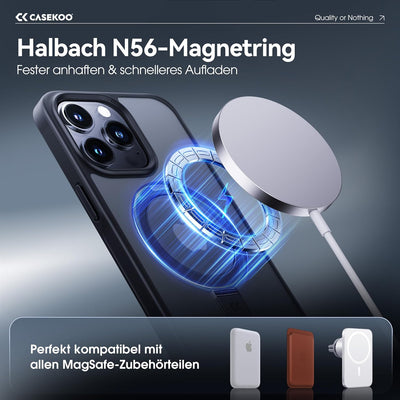 CASEKOO Magic Stand für iPhone 14 Pro Hülle für MagSafe [Militärschutz] [Unsichtbarer Ständer] Stoss