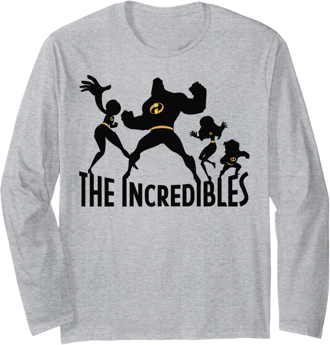 Disney Pixar Incredibles Family Silhouette Poster Langarmshirt