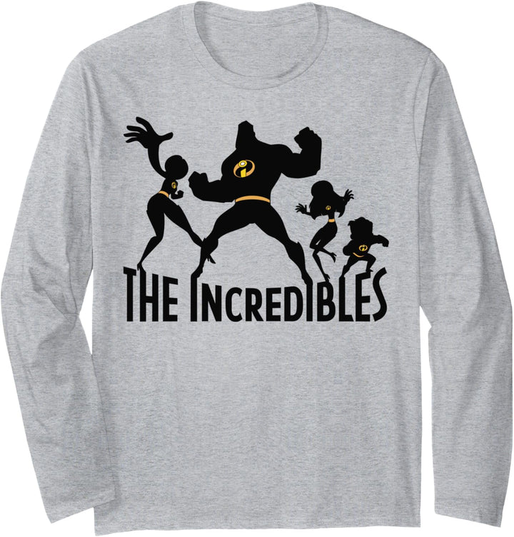 Disney Pixar Incredibles Family Silhouette Poster Langarmshirt