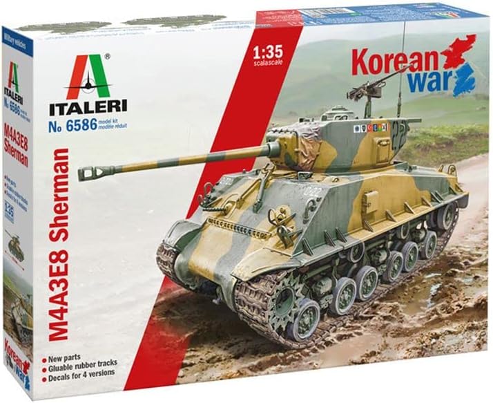 Italeri 6586S 1:35 US M4A3E8 Sherman Korea Krieg - originalgetreue Nachbildung, Modellbau, Basteln,