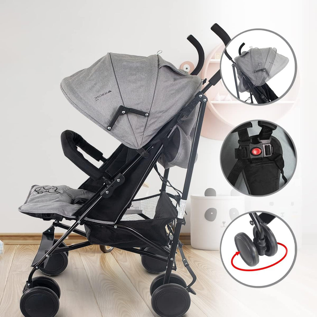 Mobiclinic®, Kinderwagen, Buggy, Elefant, Verstellbare Rückenlehne, Doppeltes Sicherheitssystem, Abn