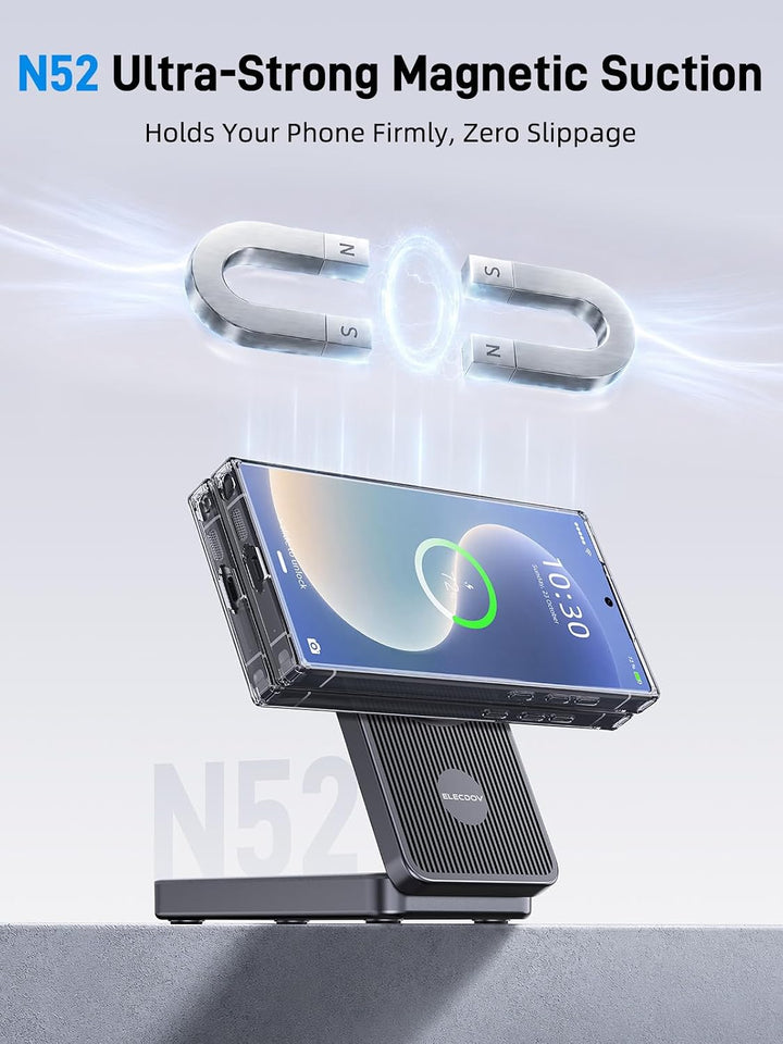 Magnetisch Induktive Ladestation für Samsung Galaxy S26 Ultra, 3 in 1 MagSafe Wireless Charger Faltb