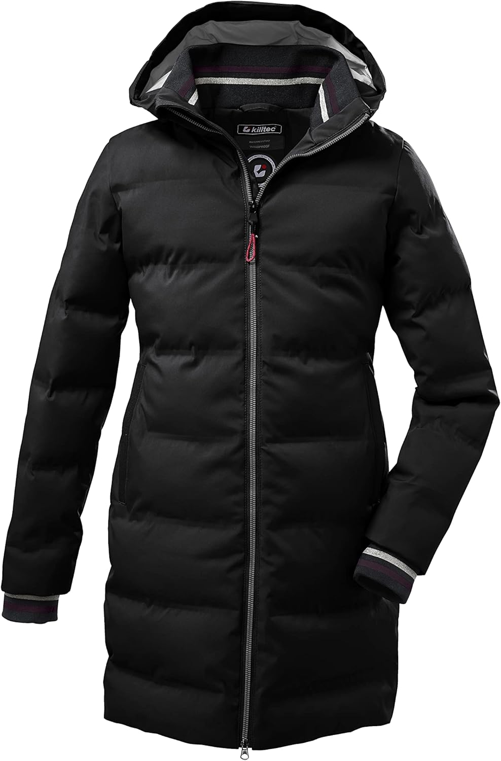 Killtec Mädchen Kow 196 Grls Qltd Ct Wintermantel/Parka in Daunenoptik mit Kapuze 128 Schwarz, 128 S