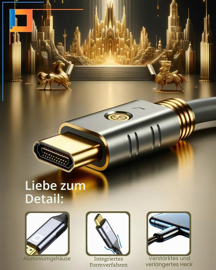 Co2 Adapter USB-C auf Mini DisplayPort DP 8K/60Hz, 4K/120Hz, Full HD, Plug & Play, Dynamic HDR, Einw