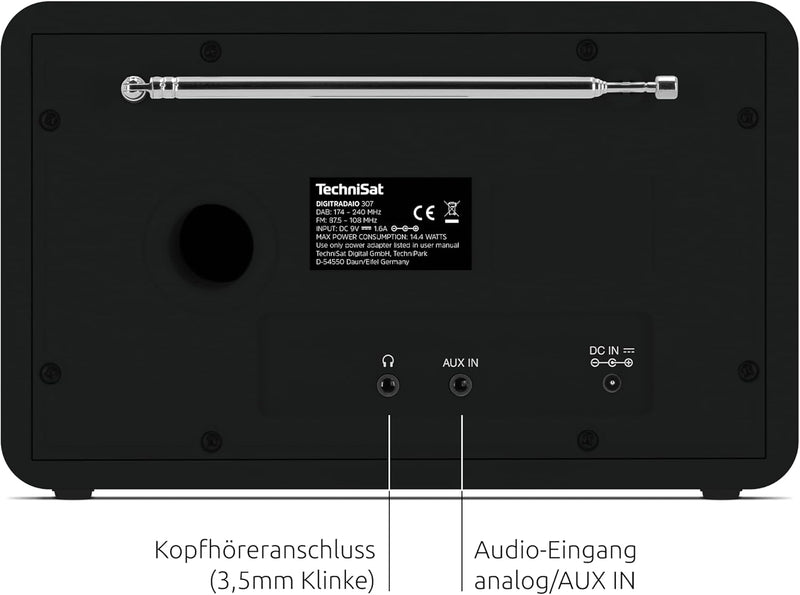 TechniSat DIGITRADIO 307 BT – DAB+ Radio mit BestTune (DAB, UKW, AUX in, Bluetooth-Audiostreaming, K