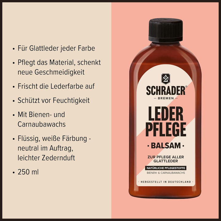 Schrader Reitsport Lederpflege - Pflegeset für strapazierte Reitkleidung und Reitzubehör - Lederrein