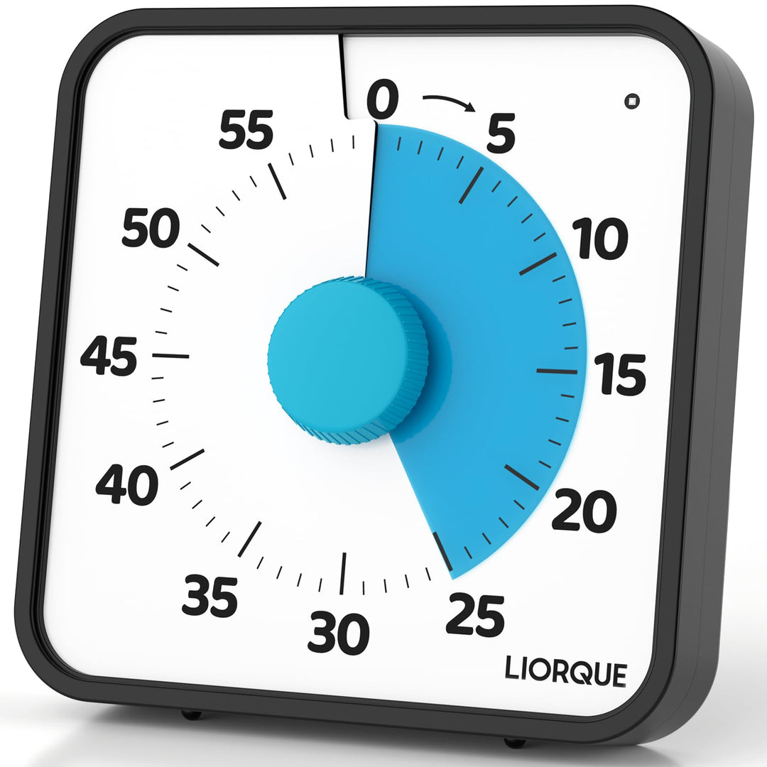 LIORQUE 19cm Visueller Timer 60 Minuten Countdown Timer XL Dunkelblau, XL Dunkelblau