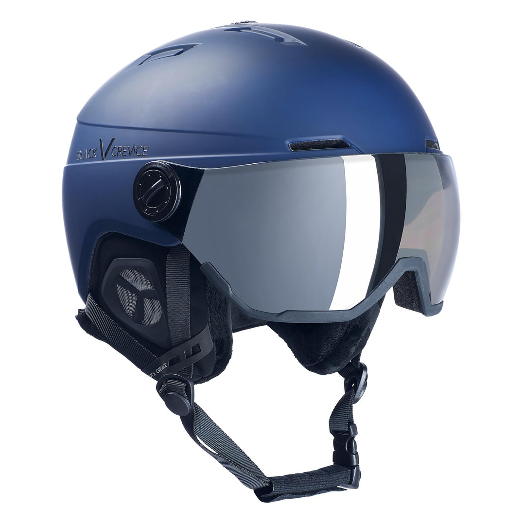 Black Crevice Skihelm Calgary I Skihelm mit Visier im Pilotenstyle I Skihelm Herren &amp; Damen I Skihel