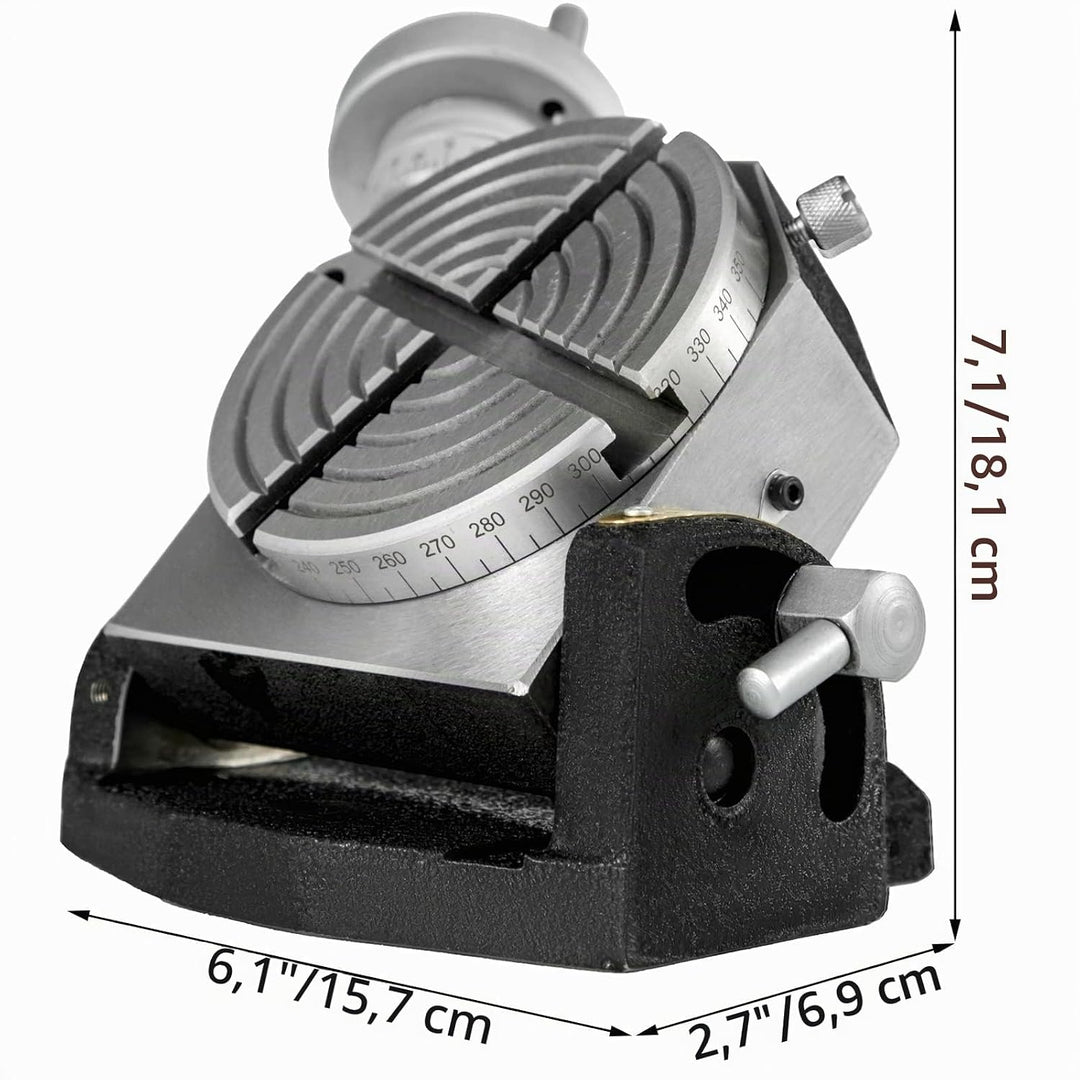BestEquip Teilapparat Rundtisch 100mm Rundteiltisch Horizontal Vertikal Teilkopf Teilapparat schwenk
