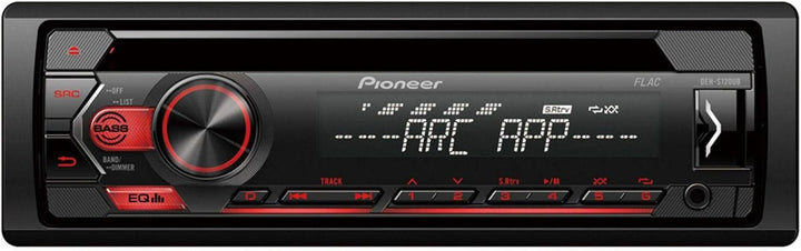 Pioneer DEH-S120UB 1DIN RDS-Autoradio mit roter Tastenbeleuchtung , Display weiss ,Android-Unterstüt