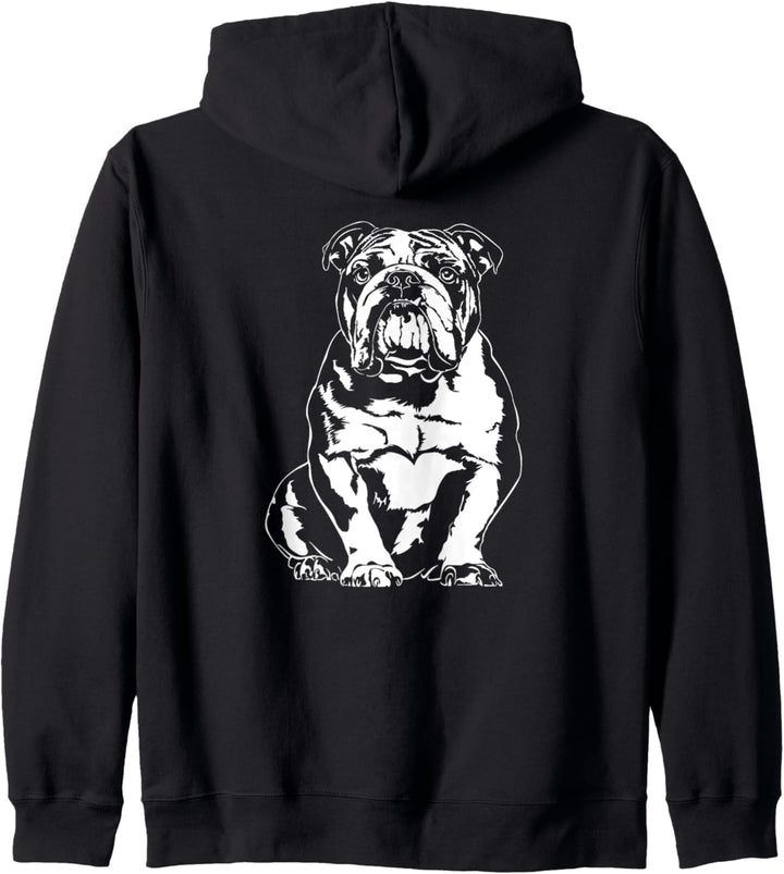 Lustige Englische Bulldogge Hund Hunde Portrait Kapuzenjacke