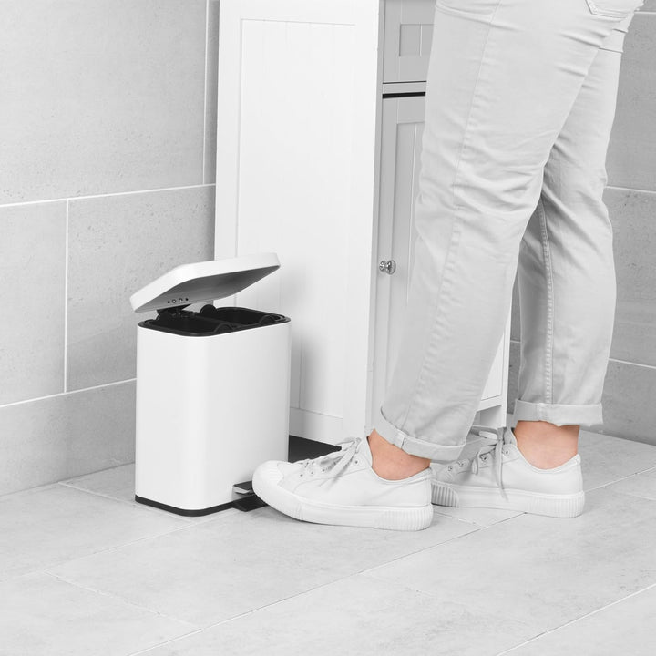 Beldray Mülleimer mit zwei Fächern – Rechteckiger Mülleimer, 5 Liter, Herausnehmbare Inneneimer, Fus