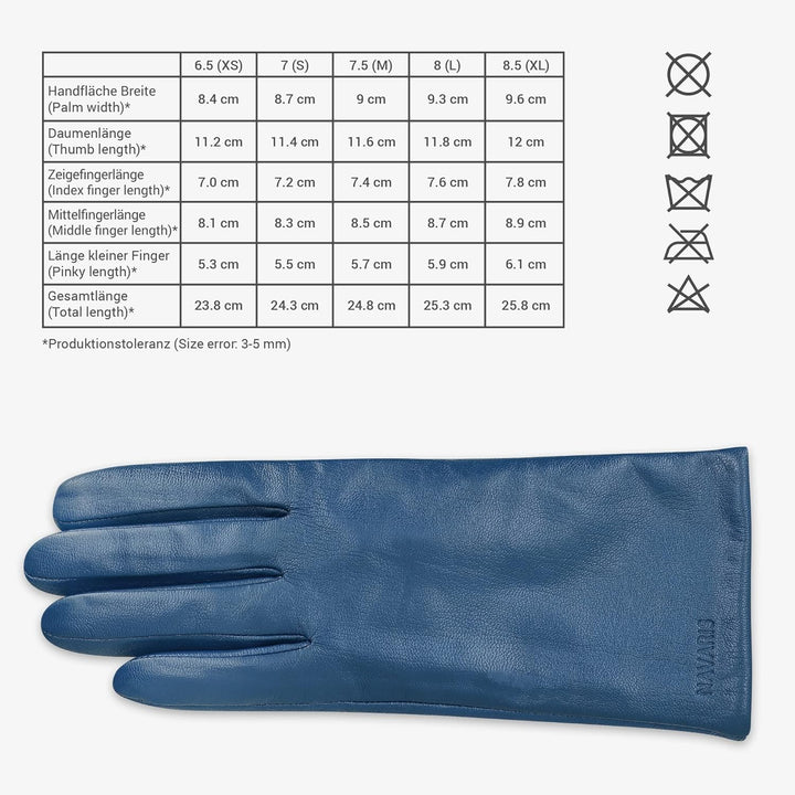 Navaris Touchscreen Nappa Lederhandschuhe für Damen - Leder Handschuhe aus Lammleder mit Kaschmir Mi