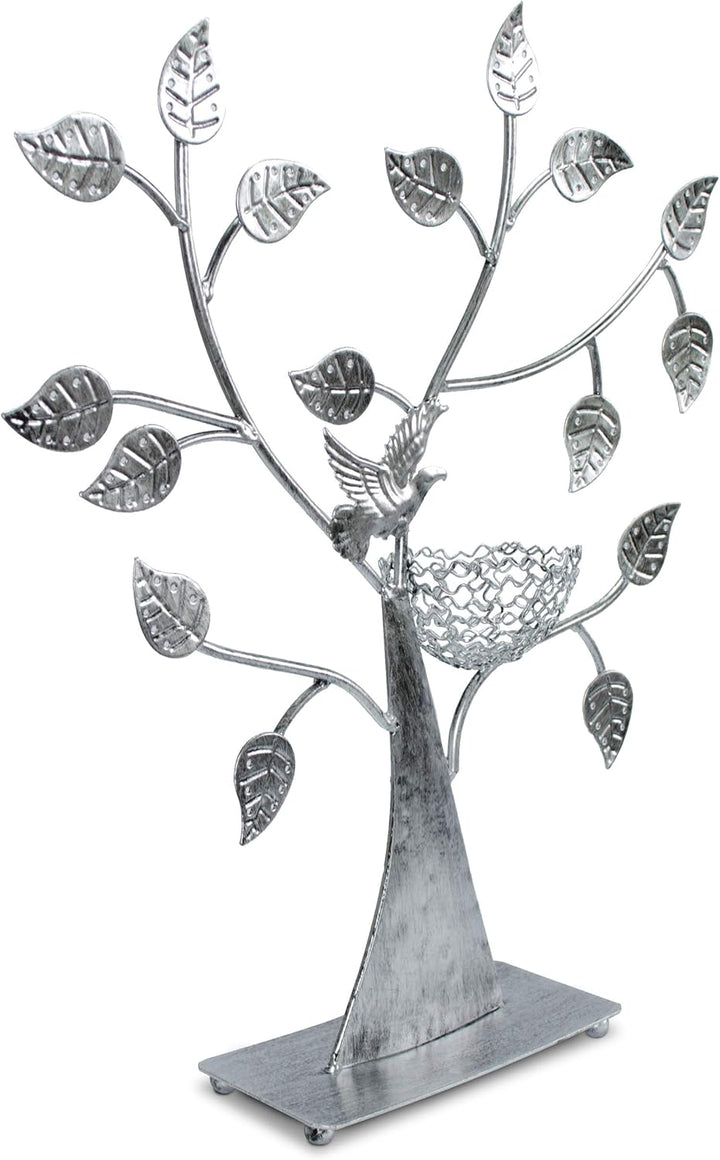 LAUBLUST Schmuckständer im Schmuckbaum Design - ca. 43x39x8 cm, Silbern - Dekorativer Metall Schmuck