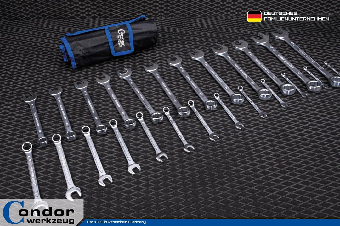 CONDOR Werkzeug 35-25T | Gabel-Ringschlüssel-Satz | 25-tlg. | Chrom-Vanadium-Stahl verchromt | 6-32