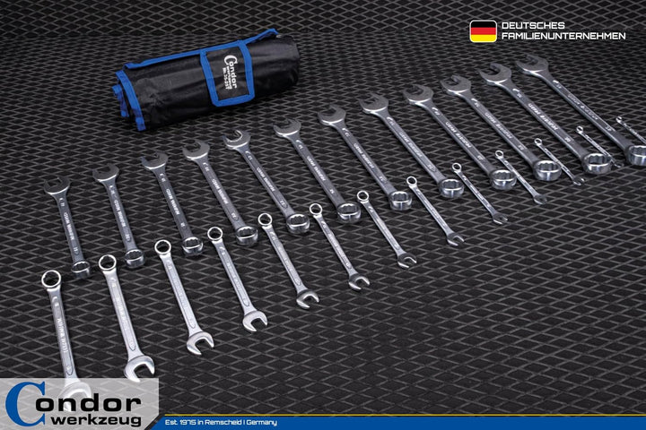 CONDOR Werkzeug 35-25T | Gabel-Ringschlüssel-Satz | 25-tlg. | Chrom-Vanadium-Stahl verchromt | 6-32