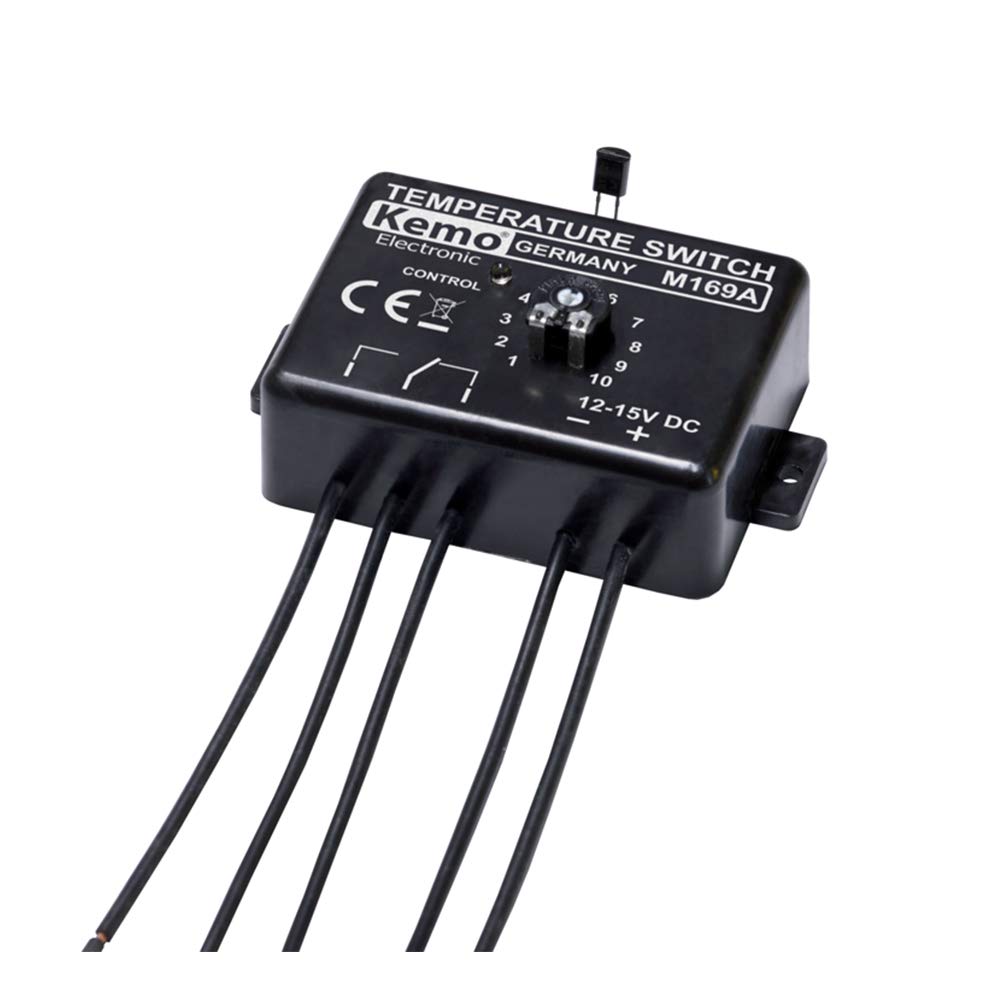Kemo M169A einstellbarer elektronischer Temperaturschalter Thermostat 12 V/DC. Temperaturschaltberei
