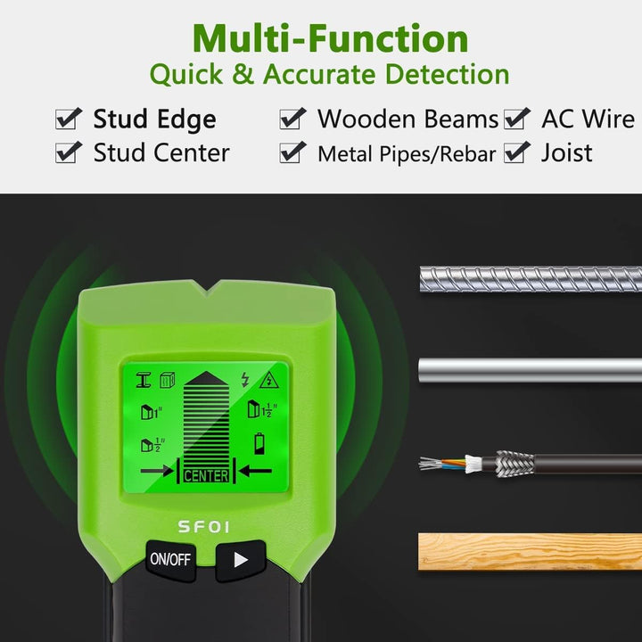 Huepar Balkensucher 5 in 1 Multifunktion-Elektronik-Sensor-Wandscanner mit LCD-Display, Balkensucher