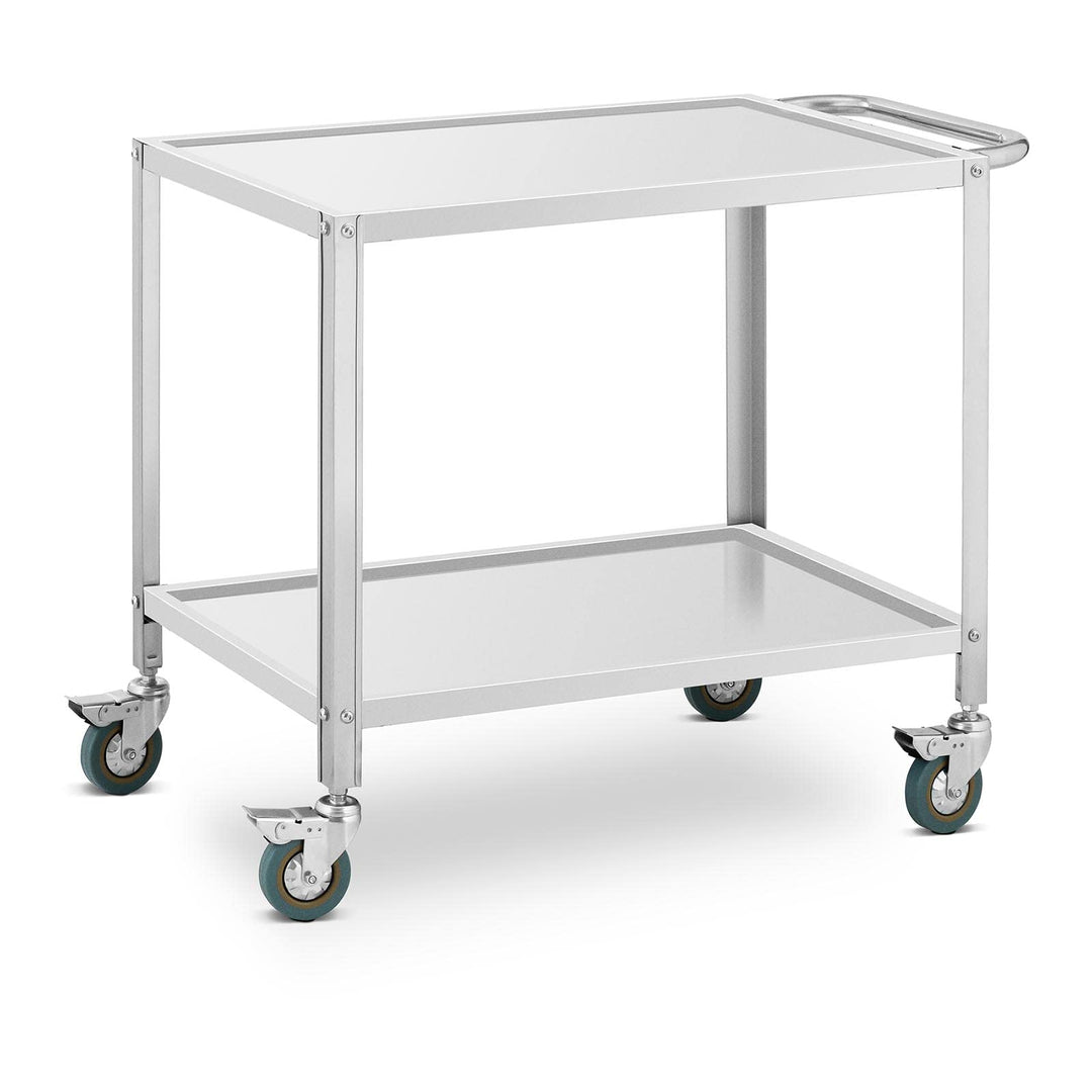 Royal Catering RCGW 12 Servierwagen 2 Borde 80 x 57 x 3,5 cm 100 kg 53 cm Abstand Servierwagen Küche