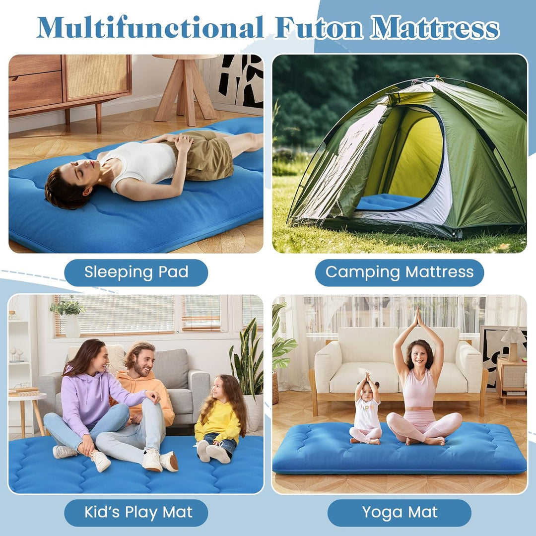 COSTWAY Japanische Futon Matratze, Tatami-Matte, Bodenmatratze, Klappmatratze mit waschbarem Bezug,