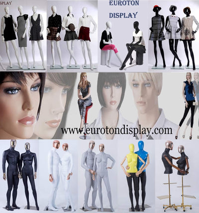 Eurohandisplay schöne abstrakte weiss Matt lackierte Schaufensterpuppe DF7-6D Galvanik Kopf und Händ