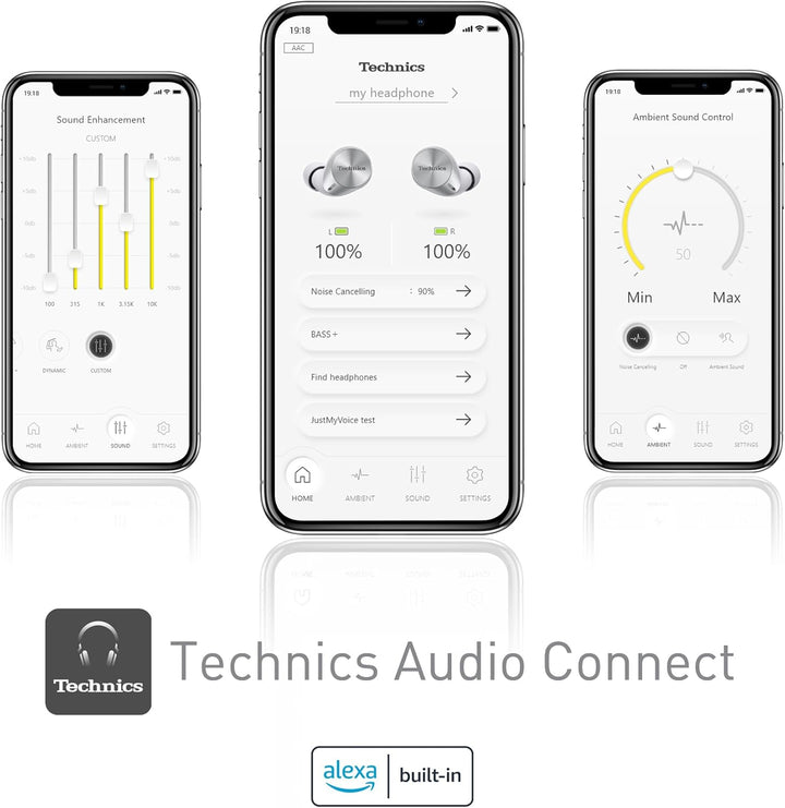 Technics EAH-AZ60E-S Kabellose Ohrhörer mit Geräuschunterdrückung, Multipoint-Bluetooth, komfortable