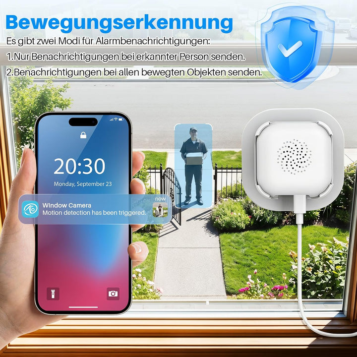 Fensterkamera Innen,2K 3MP MiNi Kamera Aussen,5GHz&amp;2,4GHz WiFi mini überwachungskamera aussen mit KI