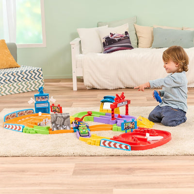 VTech Baby Tut Tut Baby Flitzer - RC Autorennbahn – Interaktives Spielset mit Rennwagen, Musik, span