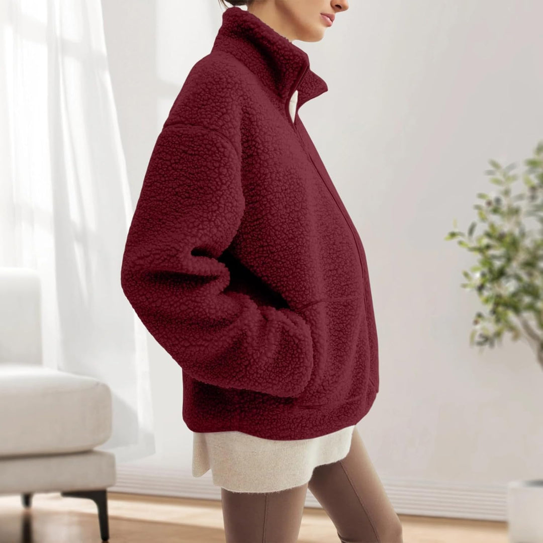 Umstandsjacke mit Babyeinsatz Warm Teddy Fleecejacke Umstands Baumwolljacke Winter Umstandsmode 2 in