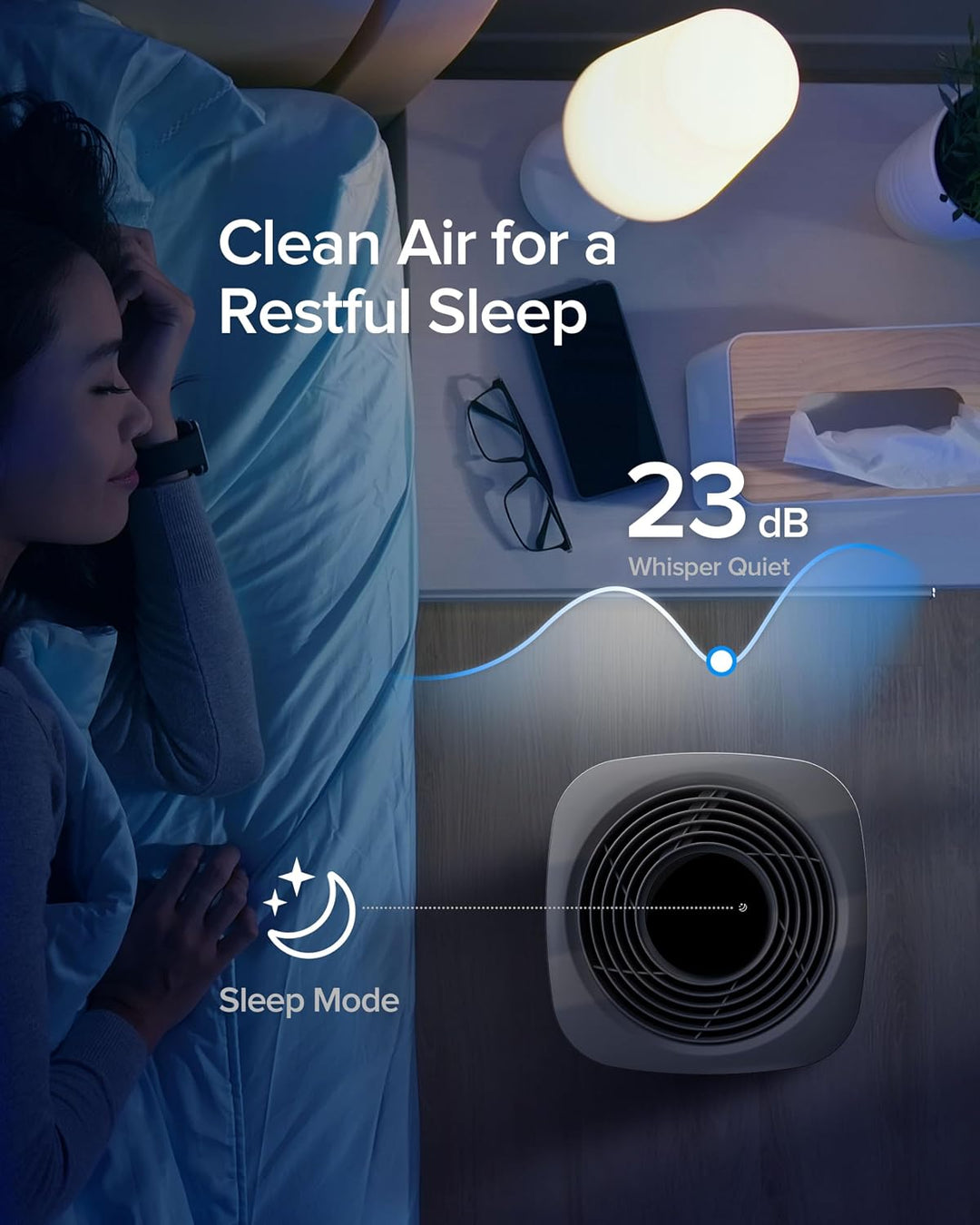 Airversa Smart Luftreiniger HomeKit 99,99% PM2.5 bis 100 m² AP2 | Thread, Siri, App, 23 dB Schlafmod