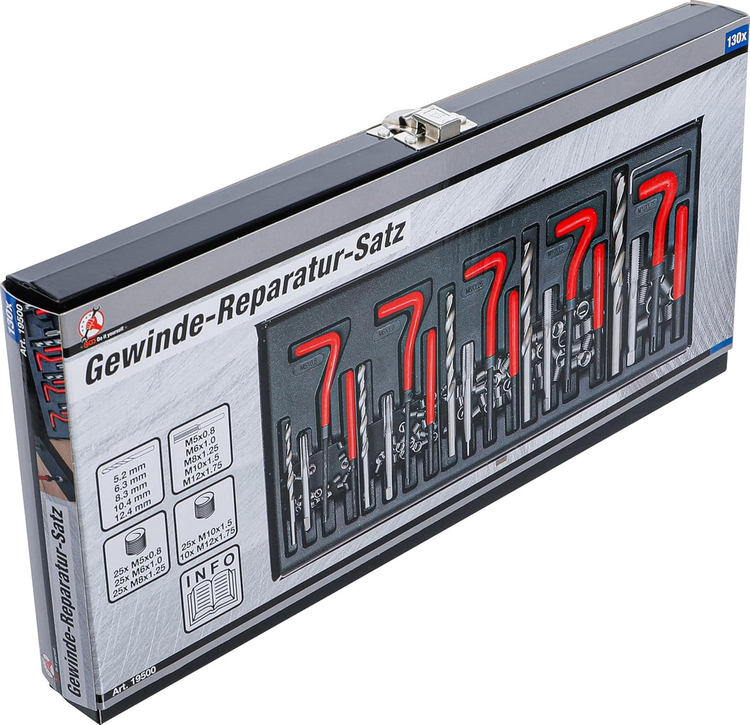 BGS Diy 19500 | Gewinde-Reparatur-Satz | M5 - M12 | 130-tlg.