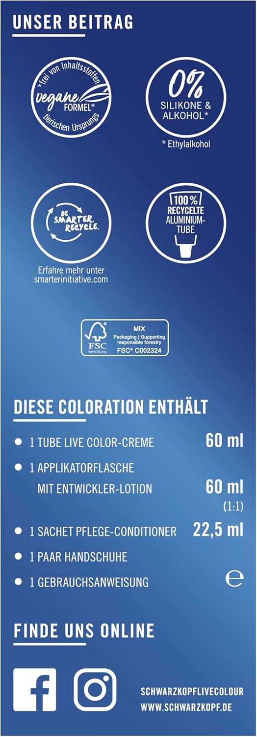 Schwarzkopf Live Urban Metallics U68 Ruby Glaze (3 x 142,5 ml), Haarfarbe mit integriertem Metallic