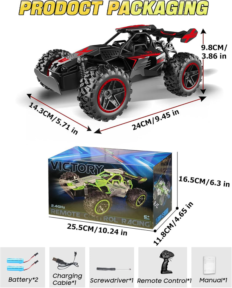 SZJJX Ferngesteuertes Auto ab 3 4 5 6 7 8+ Jahre,2.4Ghz RC Auto Spielzeug mit LED Blinken,Alloy Gehä