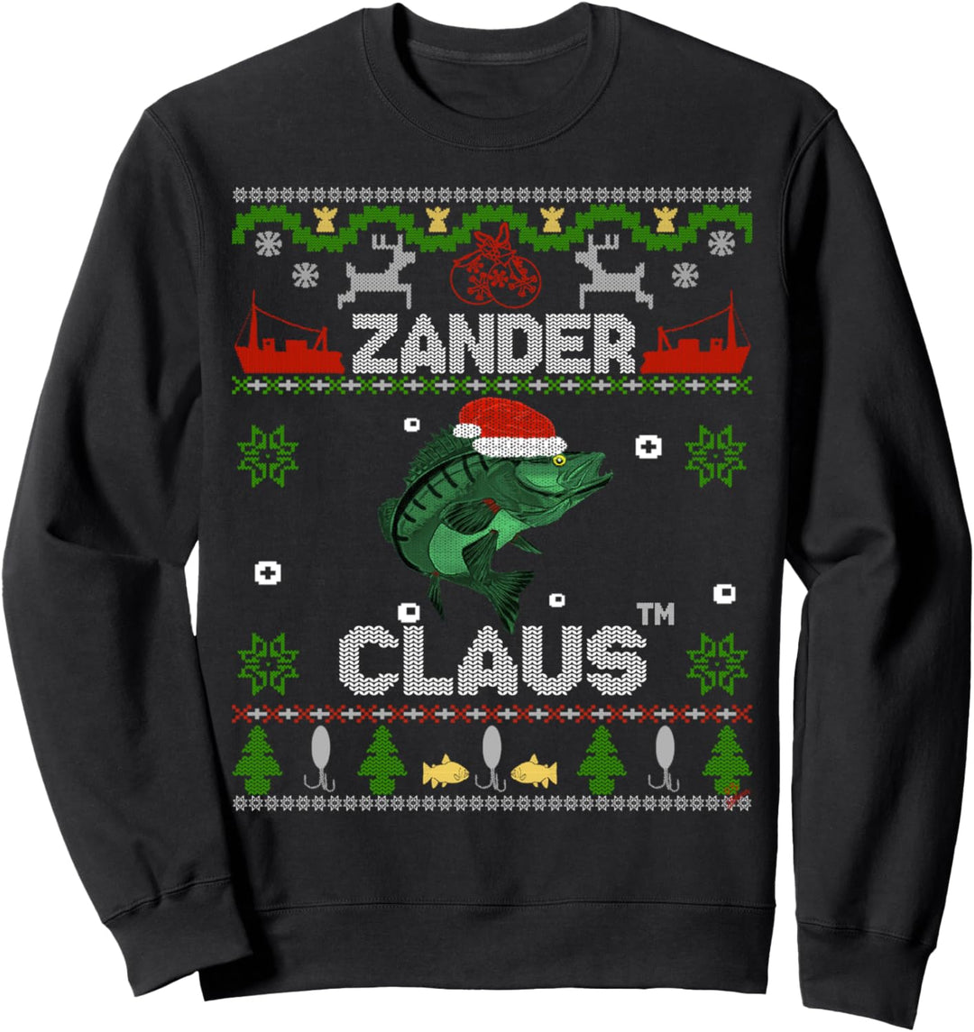 Zander Claus - Weihnachtspulli für Angler lustiger Weihnacht Sweatshirt