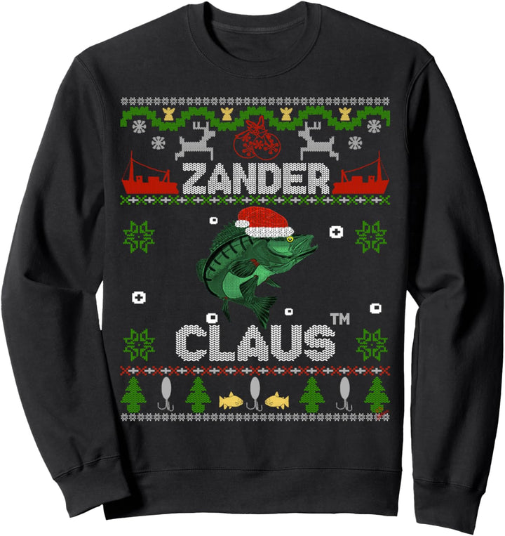 Zander Claus - Weihnachtspulli für Angler lustiger Weihnacht Sweatshirt