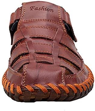 Moodeng Herren Sandalen Outdoor Leder Sommer Outdoorsandalen Sport Trekking Strand Geschlossene Klet