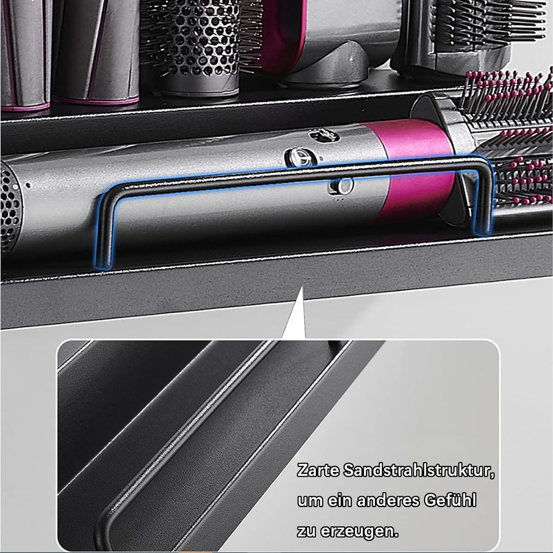 Wandhalterung Curling Halter Organizer Stand Lagerregal für Dyson Airwrap, Edelstahl ohne Stanzen Au